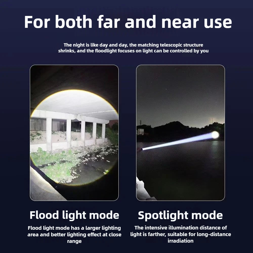 EXITON FlashGuard – Tactical LED Flashlight with Zoom & USB-C Charging
