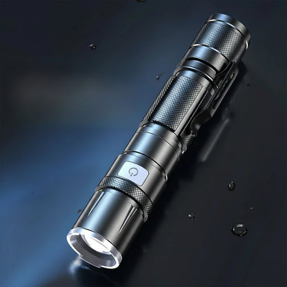 EXITON FlashGuard – Tactical LED Flashlight with Zoom & USB-C Charging
