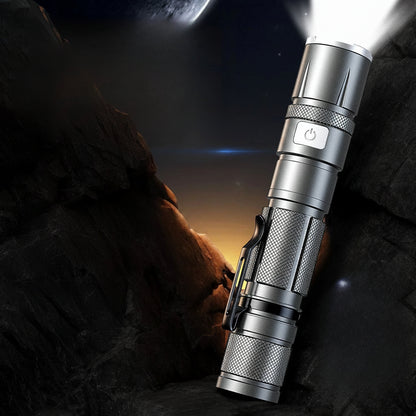 EXITON FlashGuard – Tactical LED Flashlight with Zoom & USB-C Charging