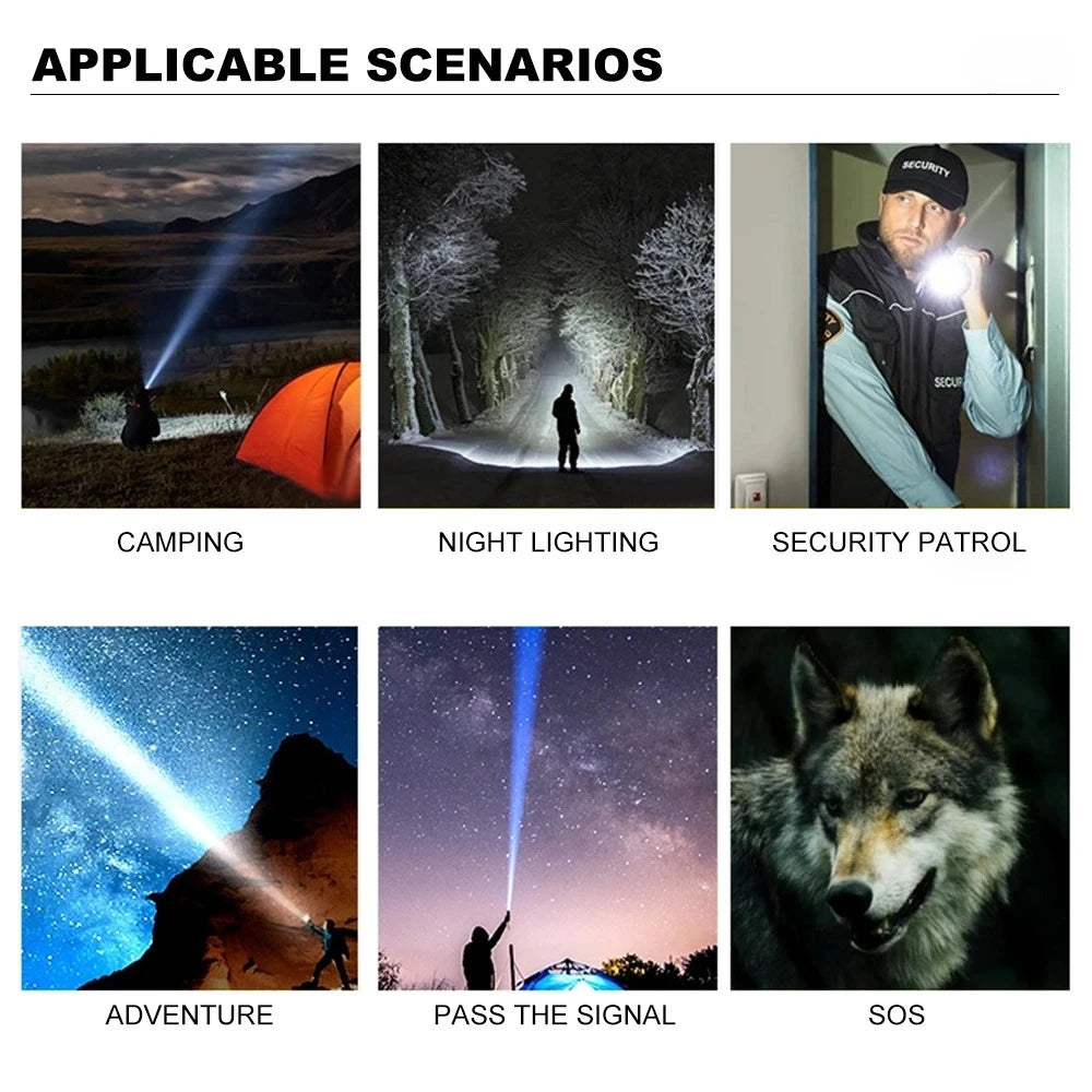 EXITON FlashGuard – Tactical LED Flashlight with Zoom & USB-C Charging