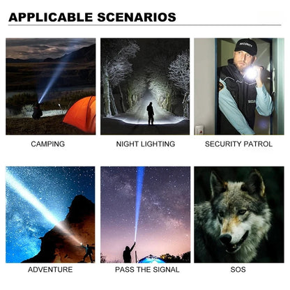 EXITON FlashGuard – Tactical LED Flashlight with Zoom & USB-C Charging