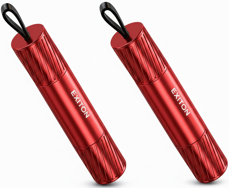 Two Exton products, Two  red